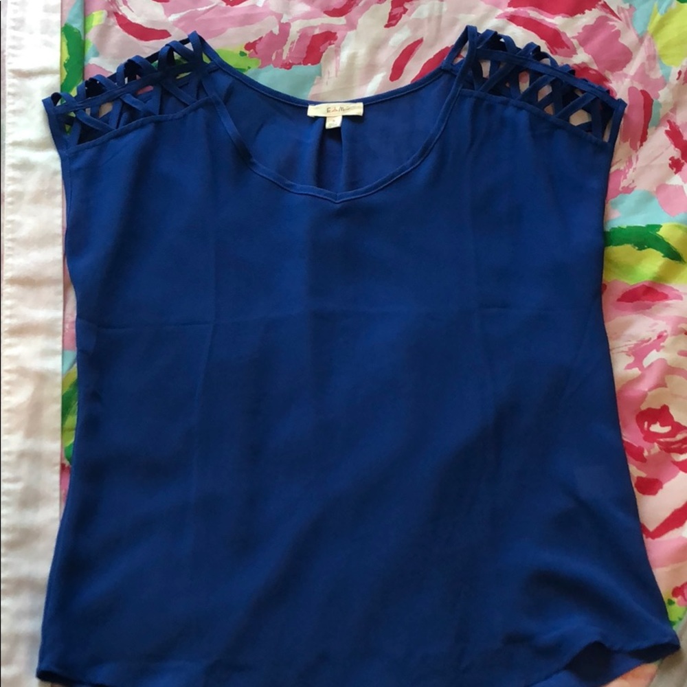 Blue dressy top
